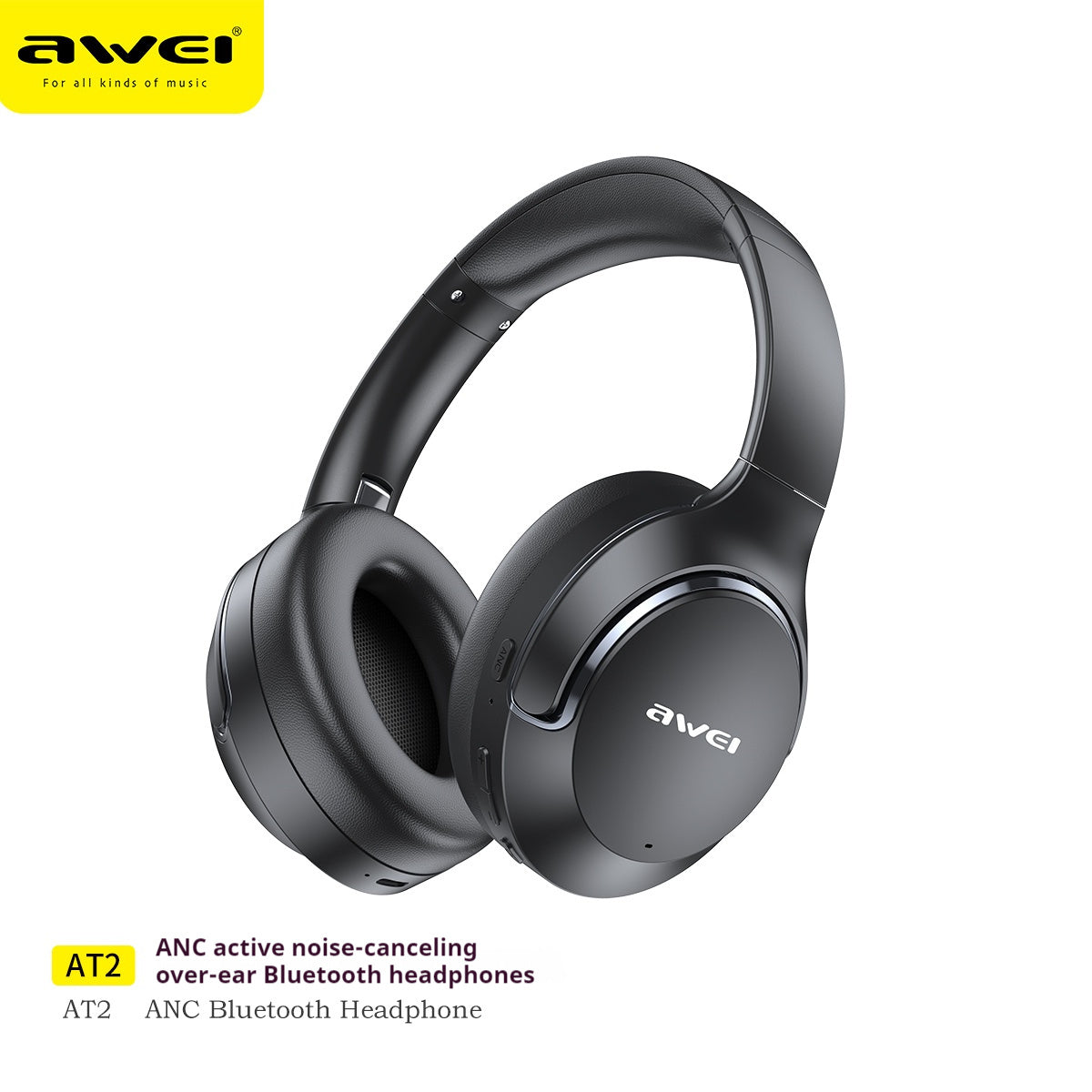AWEI AT2ANC Bluetooth Headset With Active Noise Cancellation