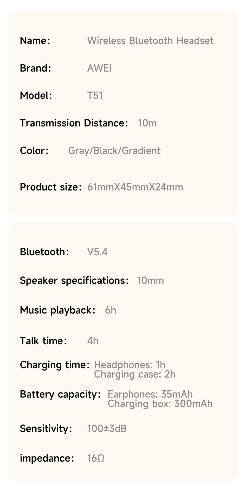 AWEI True Wireless Sports Bluetooth Earphones