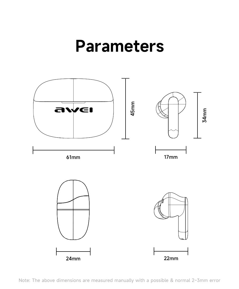 AWEI True Wireless Sports Bluetooth Earphones