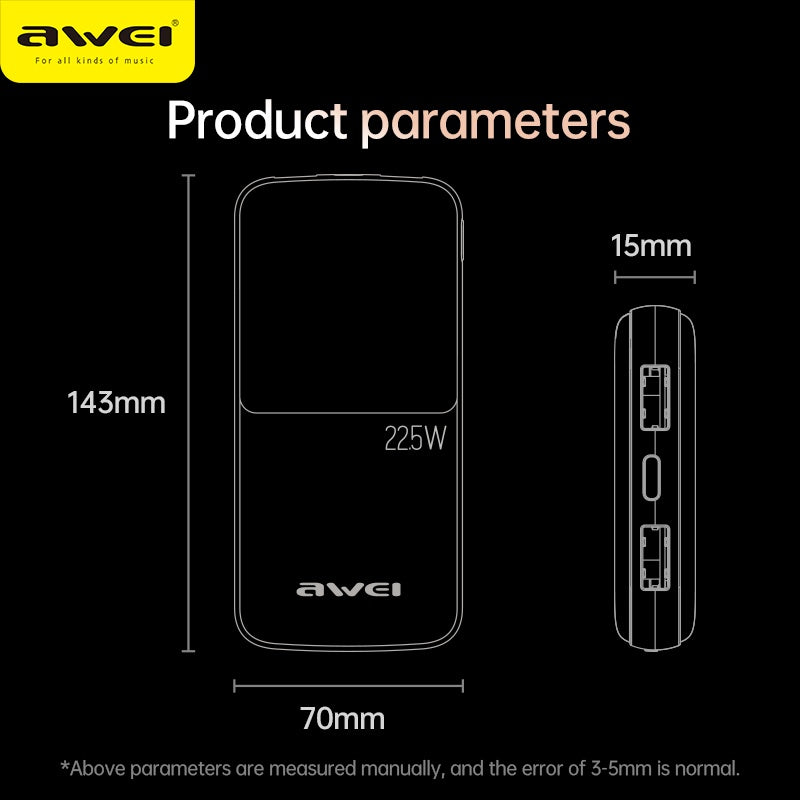 AWEI 22.5W Fast Charging Power Bank
