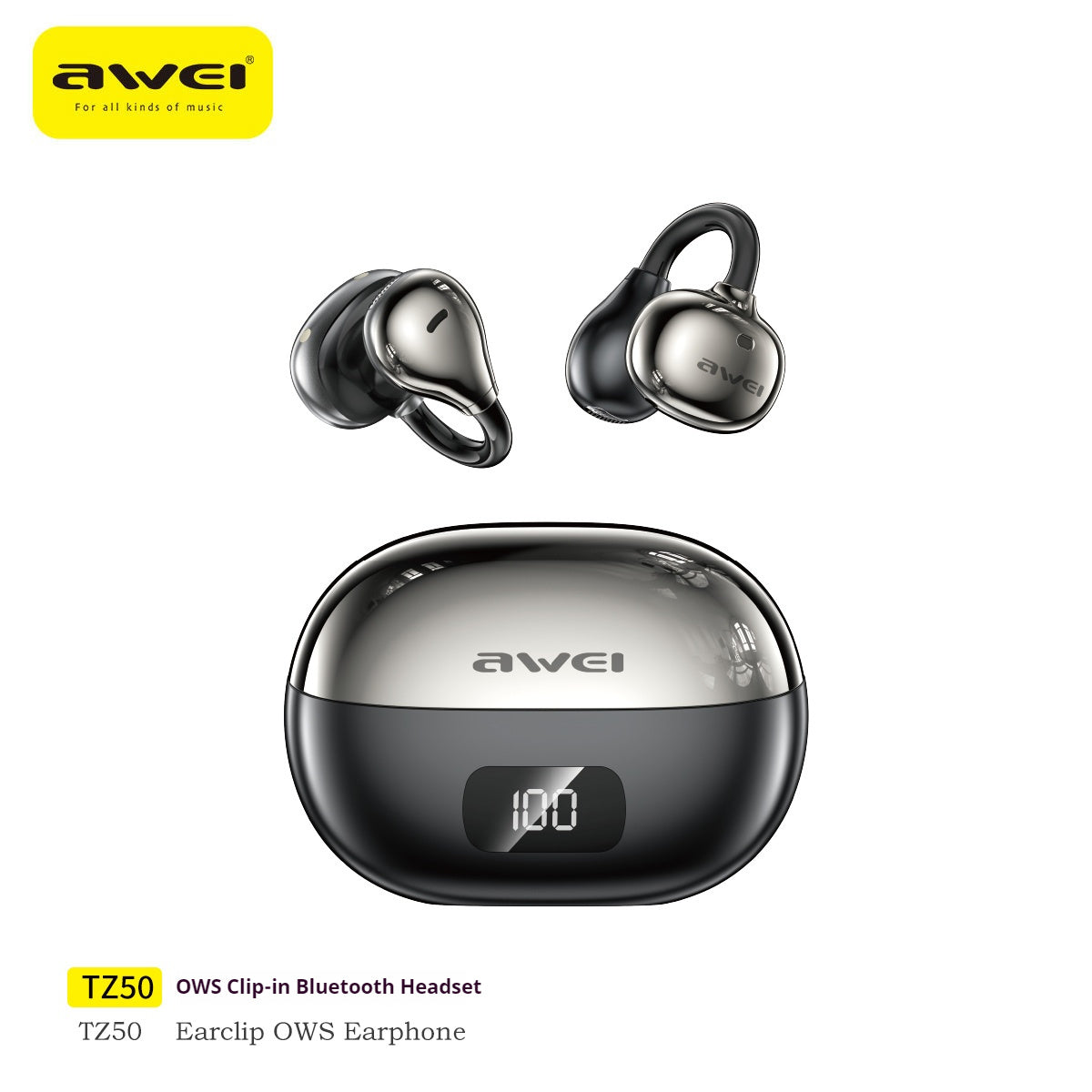 AWEI OWS Clip-on Bluetooth Headphones