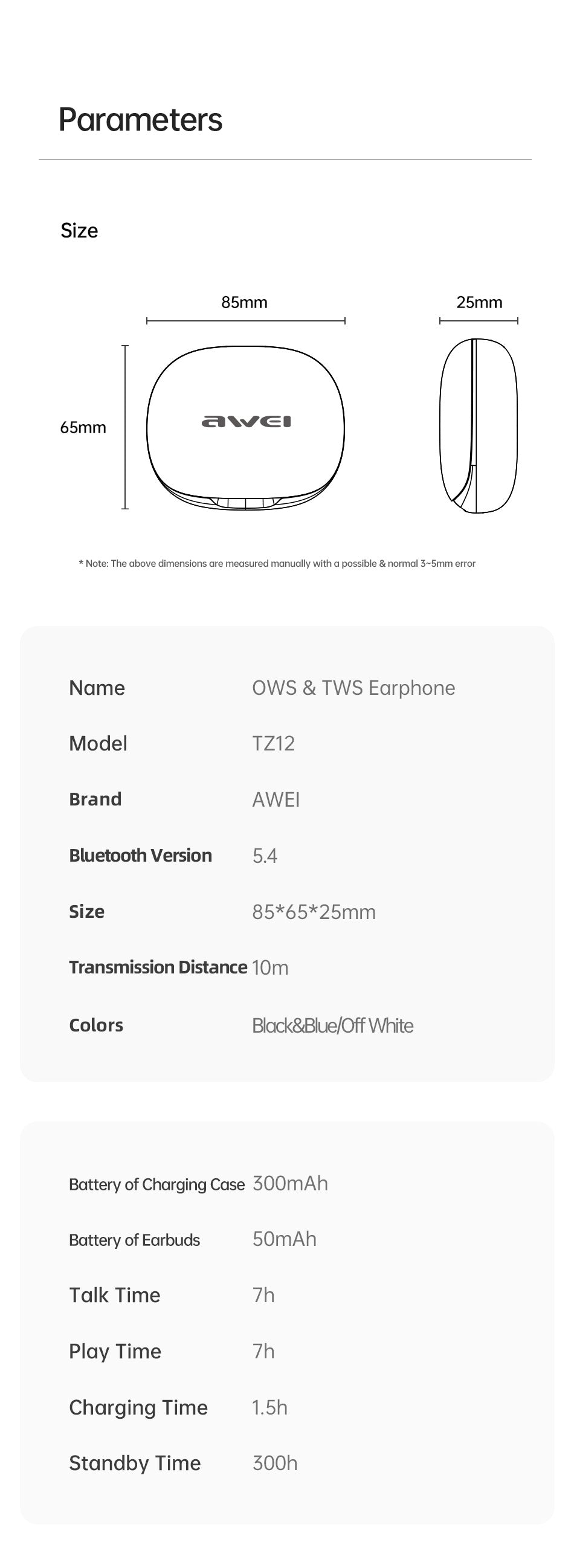 AWEI Open Motion Bluetooth Headphones